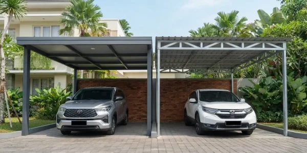 kanopi carport aluminium dan baja ringan