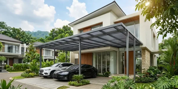kanopi granroof aluminium rumah modern