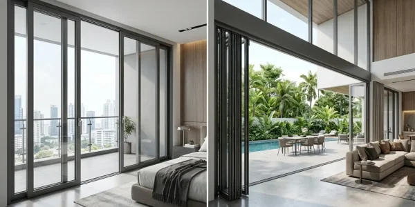 pintu aluminium sliding vs folding